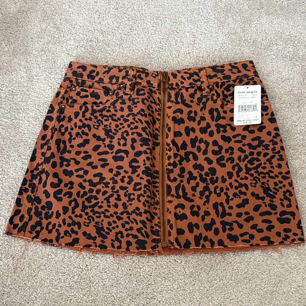 Free People Leopard Print Skirt